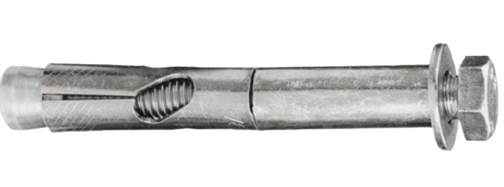 Cheville métallique à expansion utilisée pour fixer des charges lourdes dans un mur plein en béton, pierre ou brique