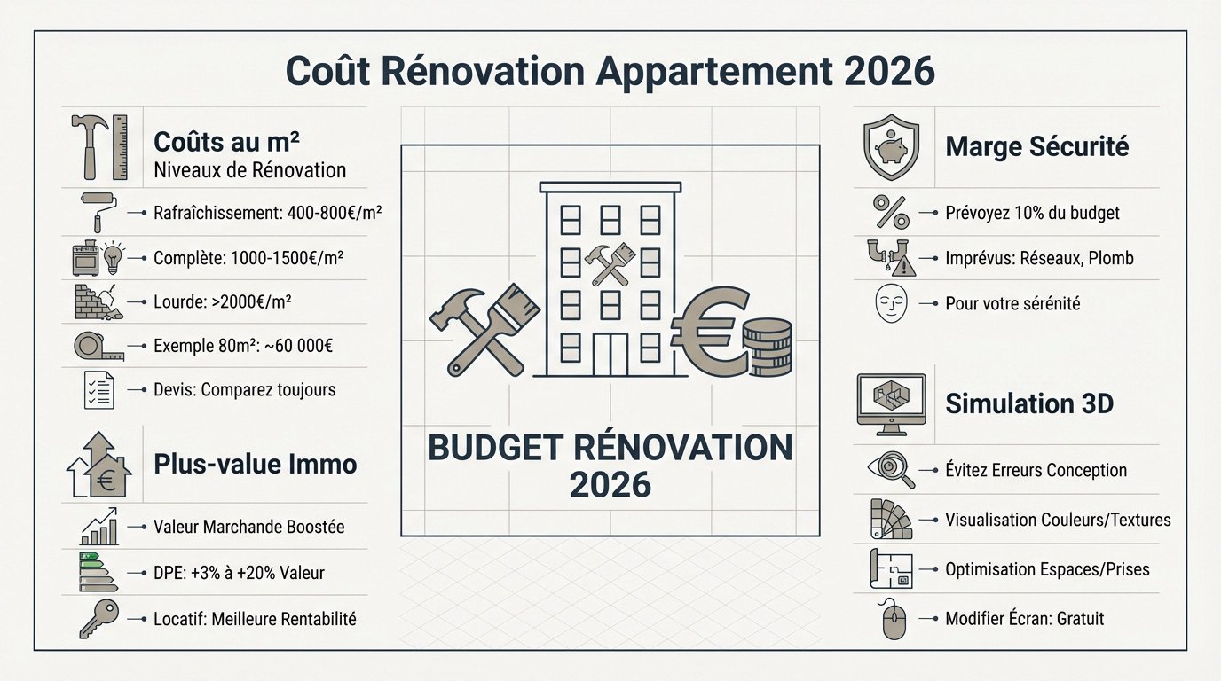 Estimation du coût de rénovation d'un appartement moderne en 2026